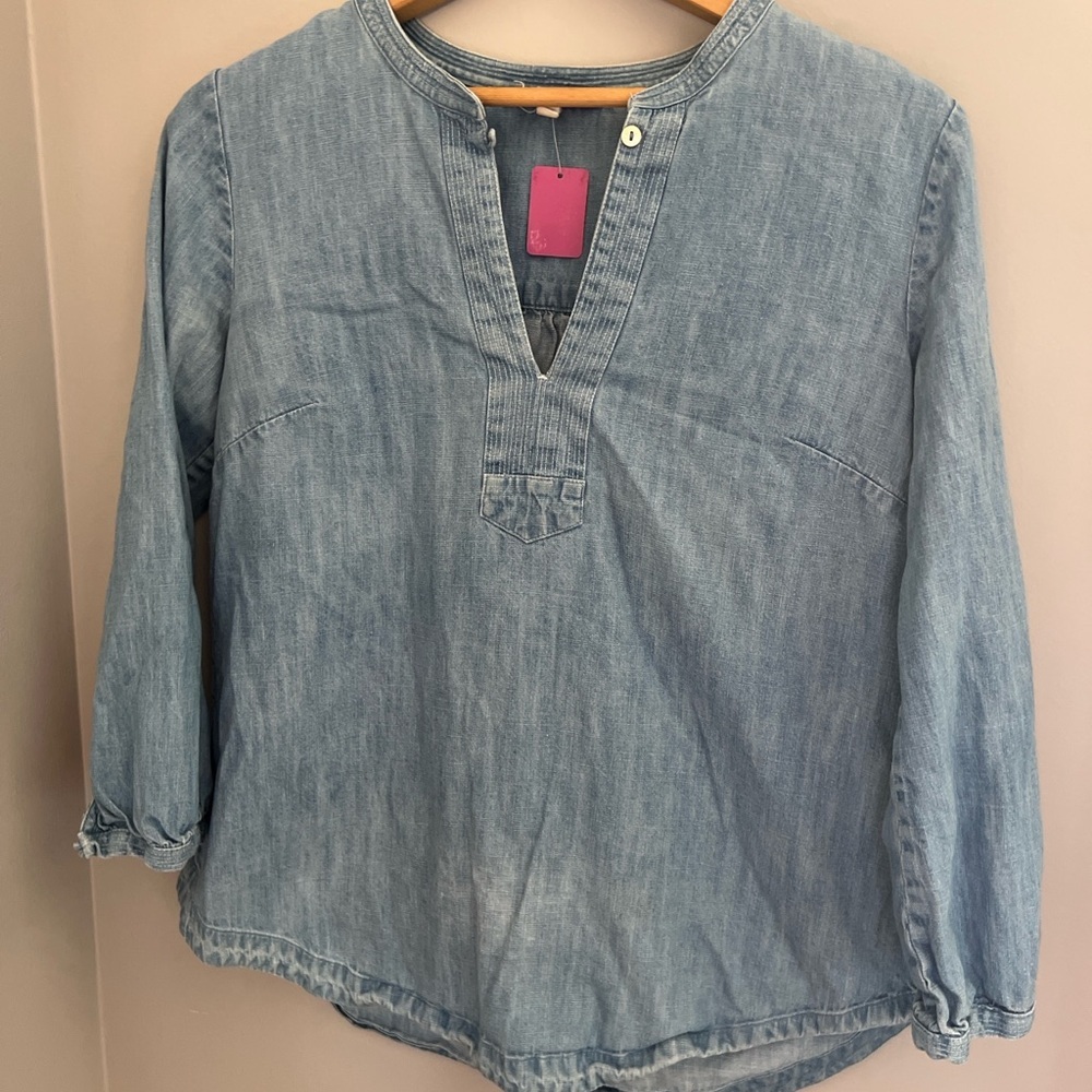 Fat Face Denim Long Sleeve Top 4